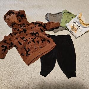 Fleece Hoodie, Onsie, & Pants Set, 0-3 Months